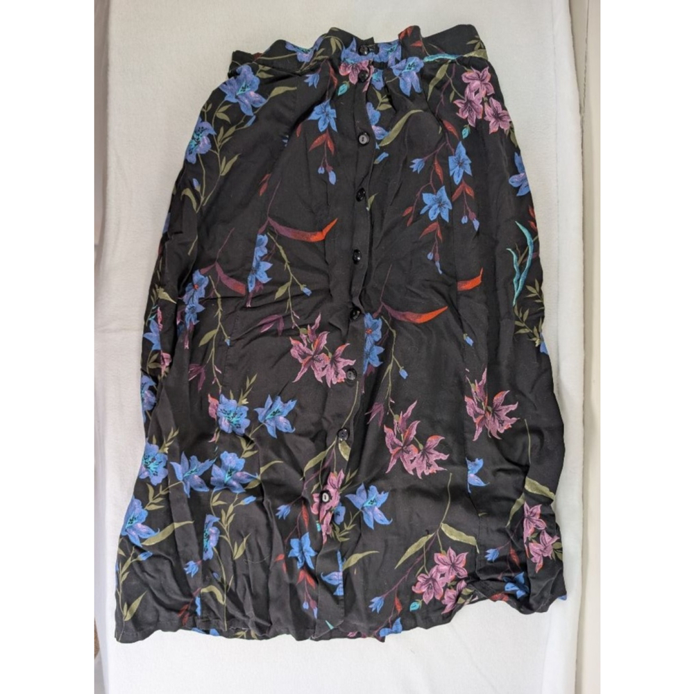 ✨ 5 For $50 Vintage Women's SAGE‎ HARBOR Black Floral Maxi Skirt 1X